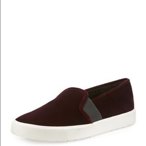 VINCE Blair Velvet Skate Sneaker, Oxblood Color